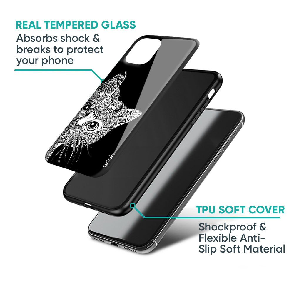 Kitten Mandala Glass Case for OnePlus 13R 5G