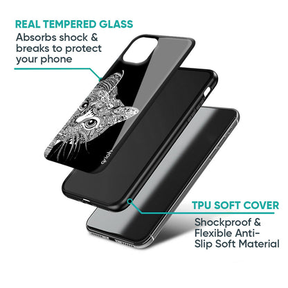 Kitten Mandala Glass Case for Samsung Galaxy A37 5G
