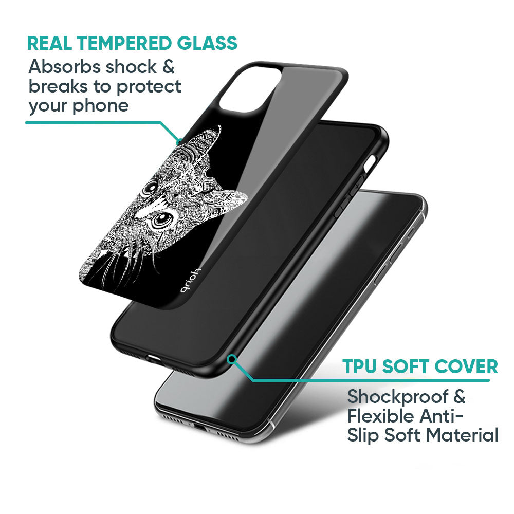 Kitten Mandala Glass Case for Oppo K13 Turbo Pro 5G