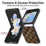 Brown Block Glass Case for Samsung Galaxy Z Flip5 5G