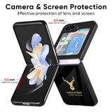 Black Gold Deer Glass Case for Samsung Galaxy Z Flip5 5G
