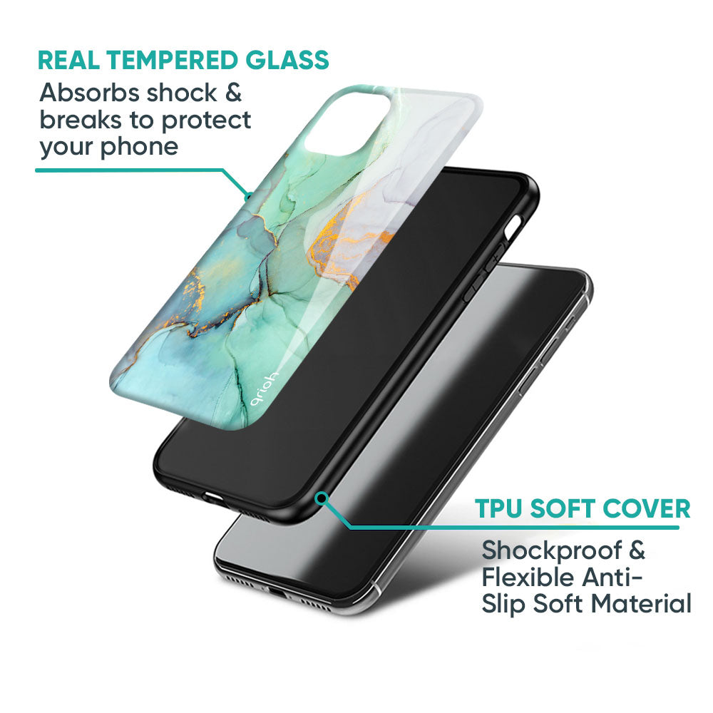 Green Marble Glass Case for Samsung Galaxy M56 5G