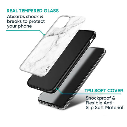 Modern White Marble Glass Case for Samsung Galaxy M56 5G