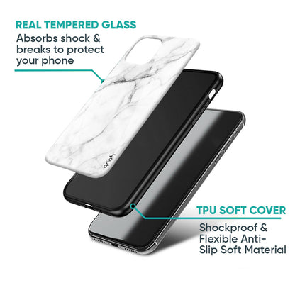 Modern White Marble Glass Case for Samsung Galaxy A57 5G