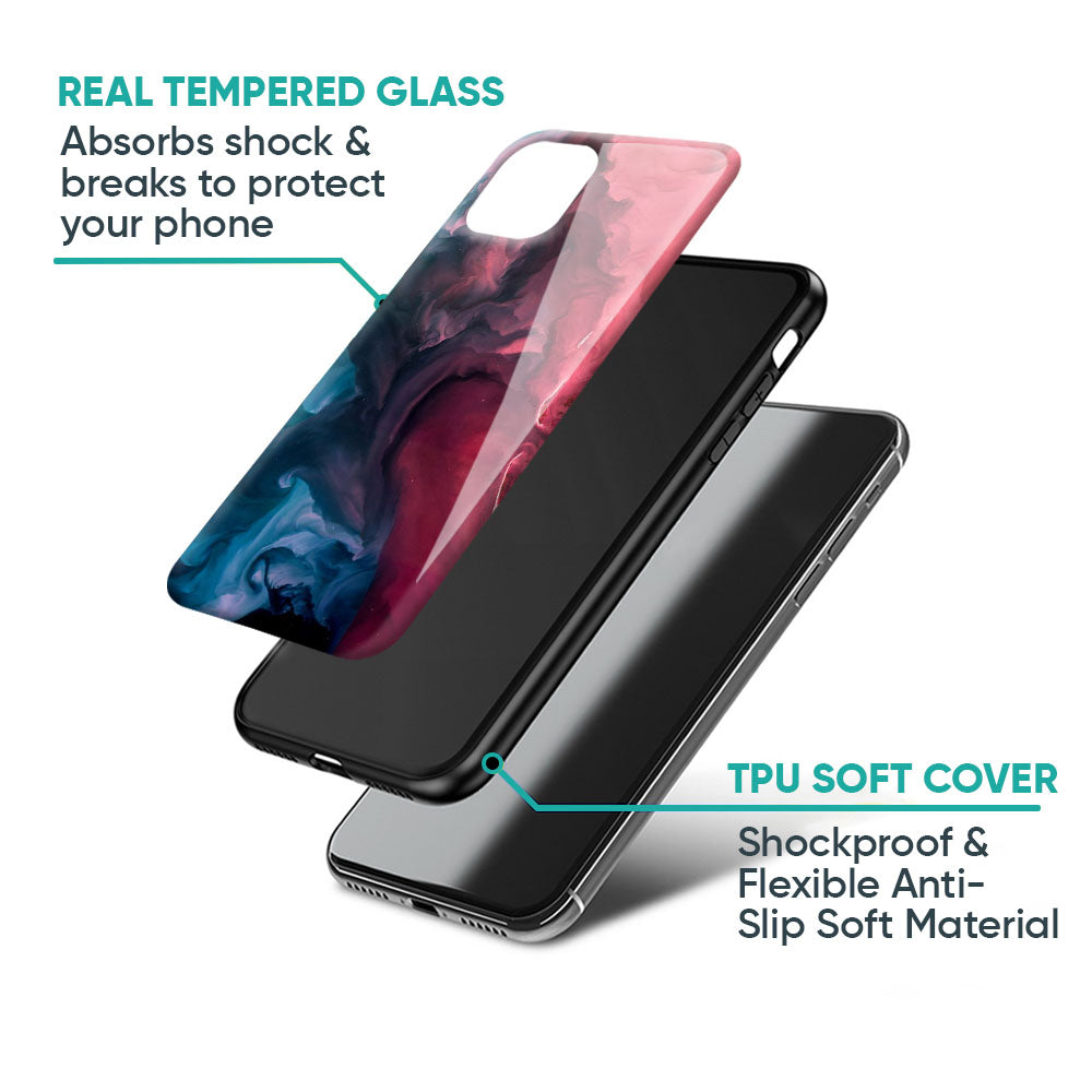 Blue & Red Smoke Glass Case for Vivo Y31 5G