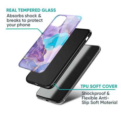 Alcohol ink Marble Glass Case for Apple iPhone 16e