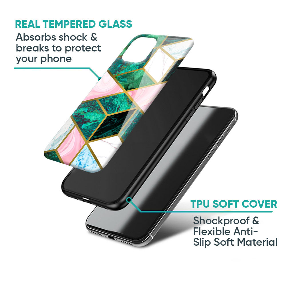 Seamless Green Marble Glass Case for Oppo K13 Turbo Pro 5G