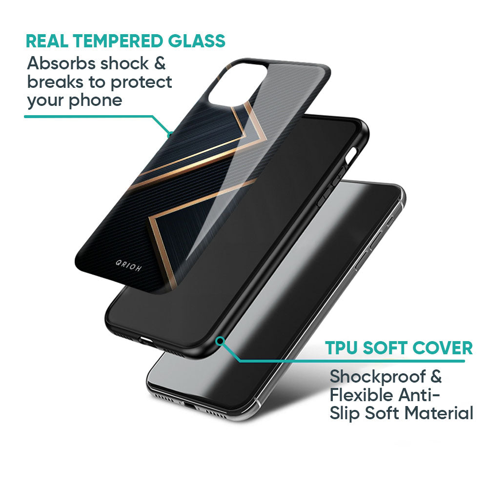 Sleek Golden & Navy Glass Case for Samsung Galaxy A17 5G