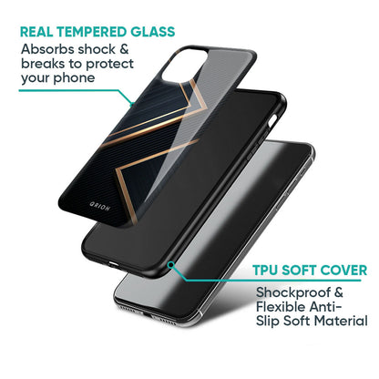 Sleek Golden & Navy Glass Case for Oppo K13 Turbo Pro 5G