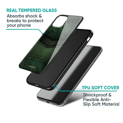 Green Leather Glass Case for Samsung Galaxy A57 5G