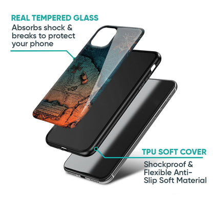 Geographical Map Glass Case for Samsung Galaxy A57 5G