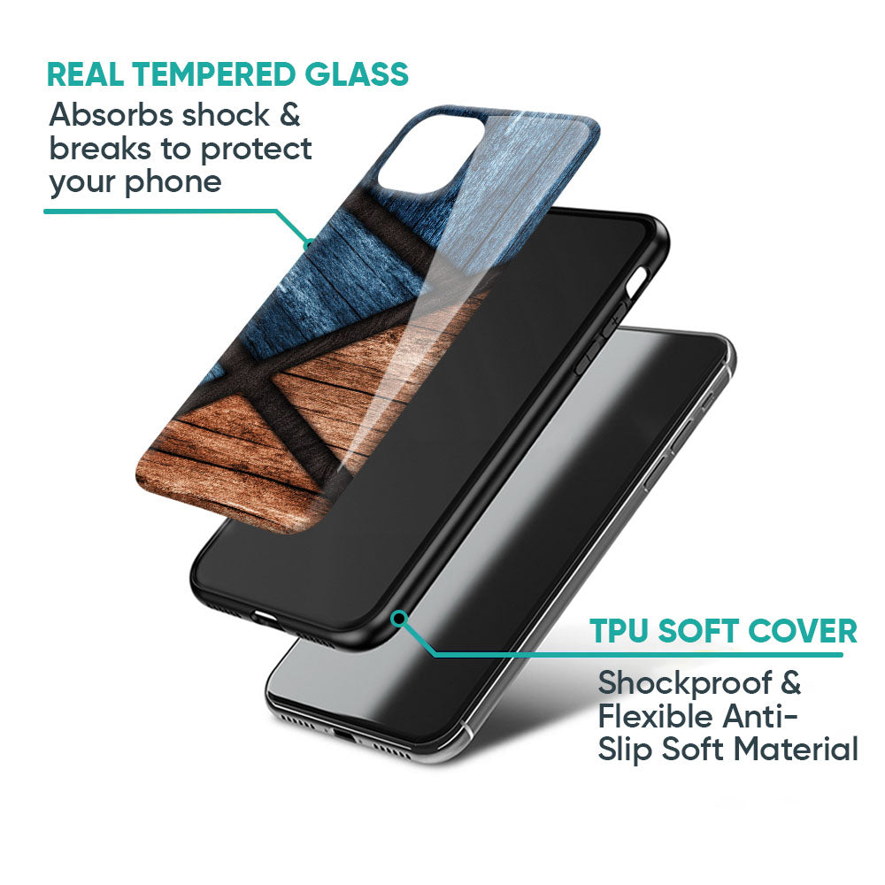 Wooden Tiles Glass Case for Nothing Phone 4a 5G