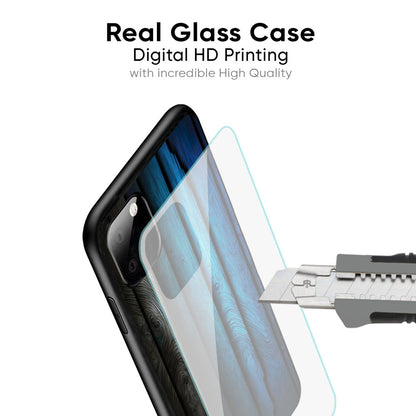 Grey & Blue Wooden Texture Glass Case for Google Pixel 8A