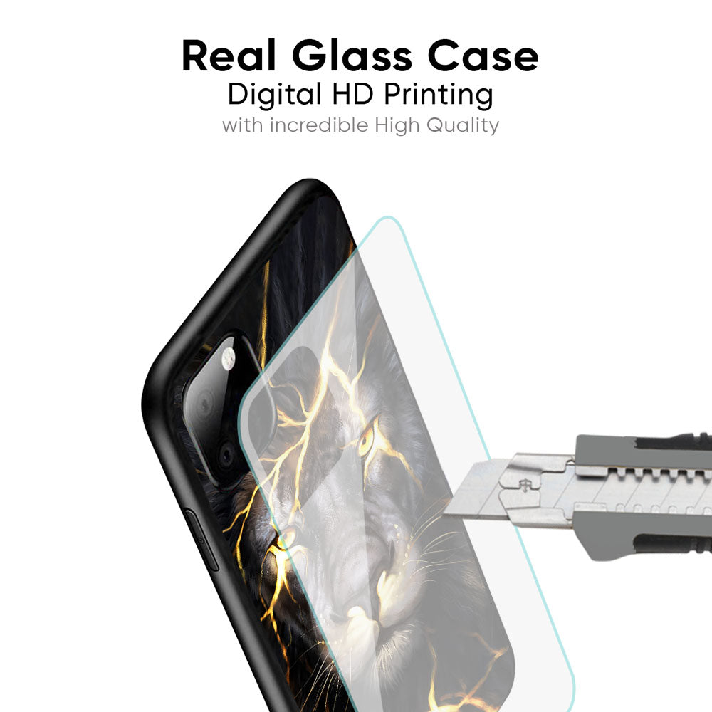 Golden Grey Lion Glass Case for Google Pixel 8A