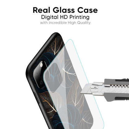 Blue Golden Leaves Glass Case for Google Pixel 8A