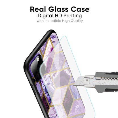 Purple Rhombus Marble Glass Case for Google Pixel 8A