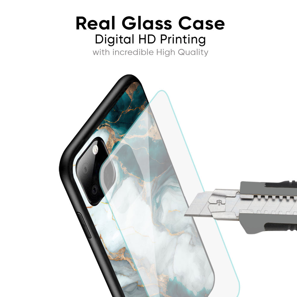 Aqua Green Marble Glass Case for Google Pixel 8A