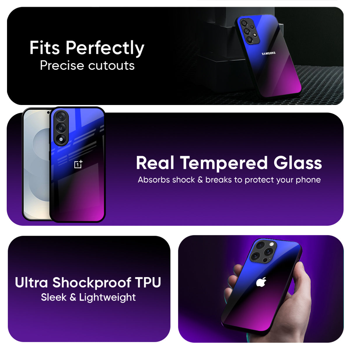 Viola Gradient Glass Case