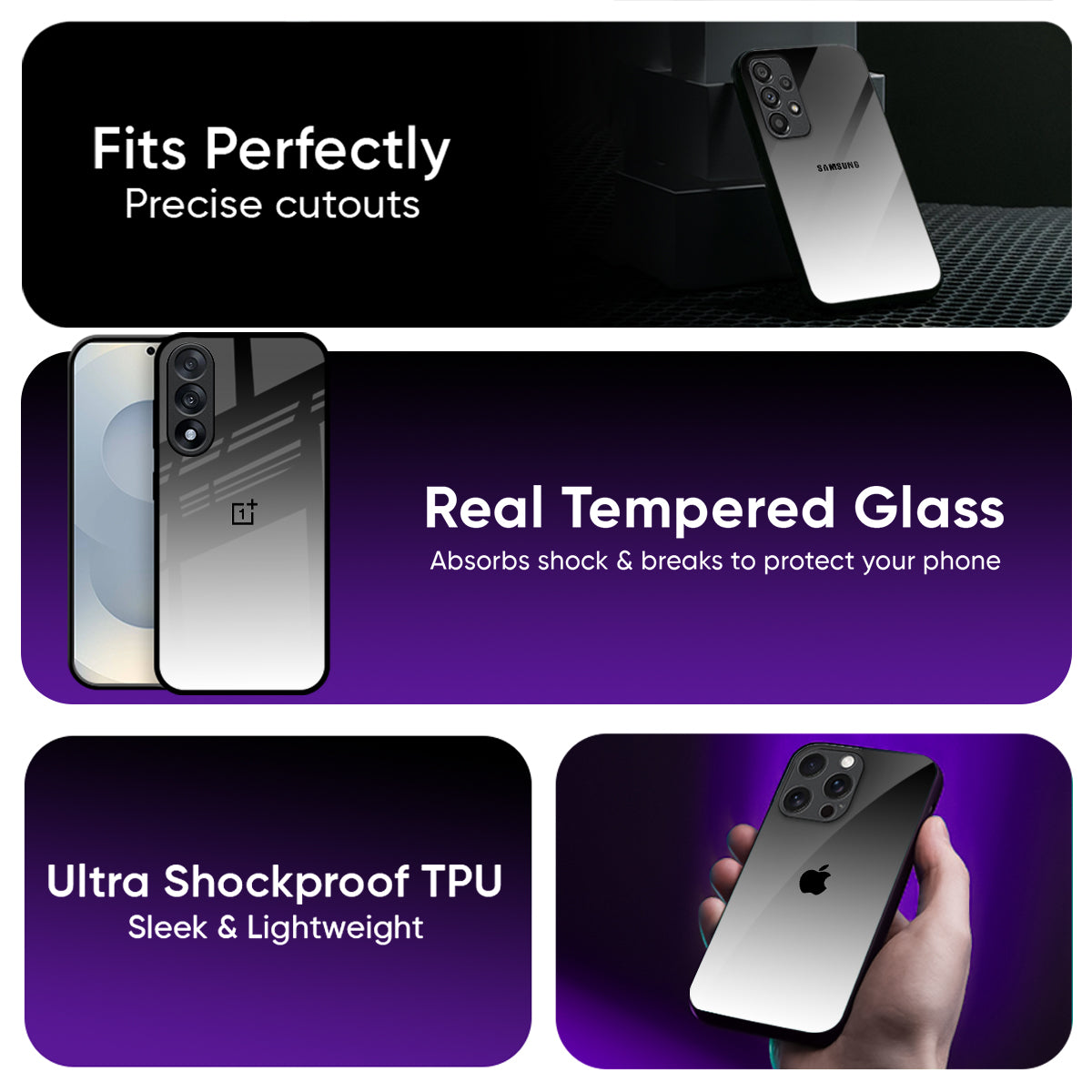 Zebra Gradient Glass Case