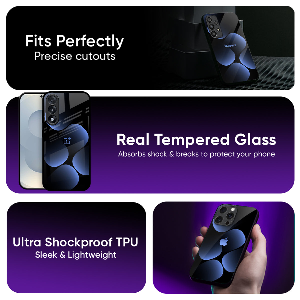 Five Blue Spots Glass Case