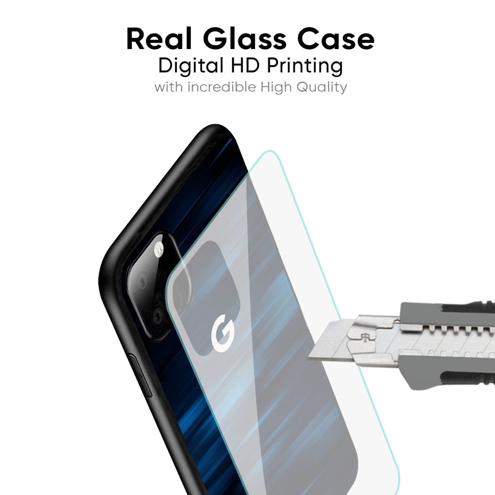 Blue Rough Abstract Glass Case for Google Pixel 9 Pro XL