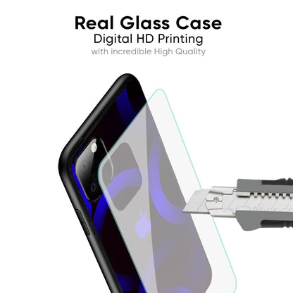 Blue Ring Light Glass Case for iPhone 16 Pro Max