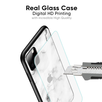 Satin White Marble Glass Case for iPhone 16 Pro Max
