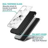 Satin White Marble Glass Case for Motorola G75 5G