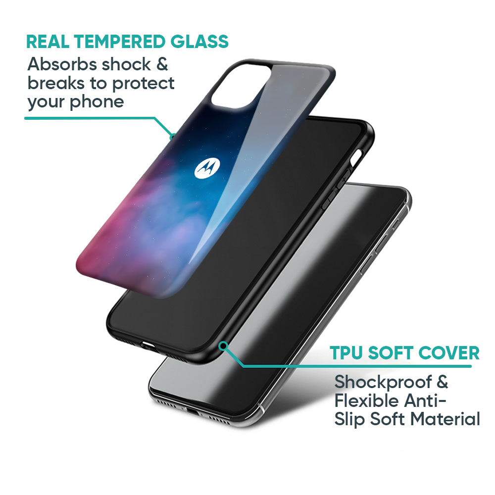 Cloudy Galaxy Glass Case for Motorola Edge G67 Power