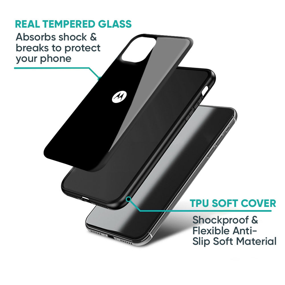 Jet Black Glass Case for Motorola Edge 60 Pro