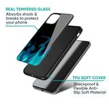 Teal Flames Glass Case for Nothing Phone 4a 5G