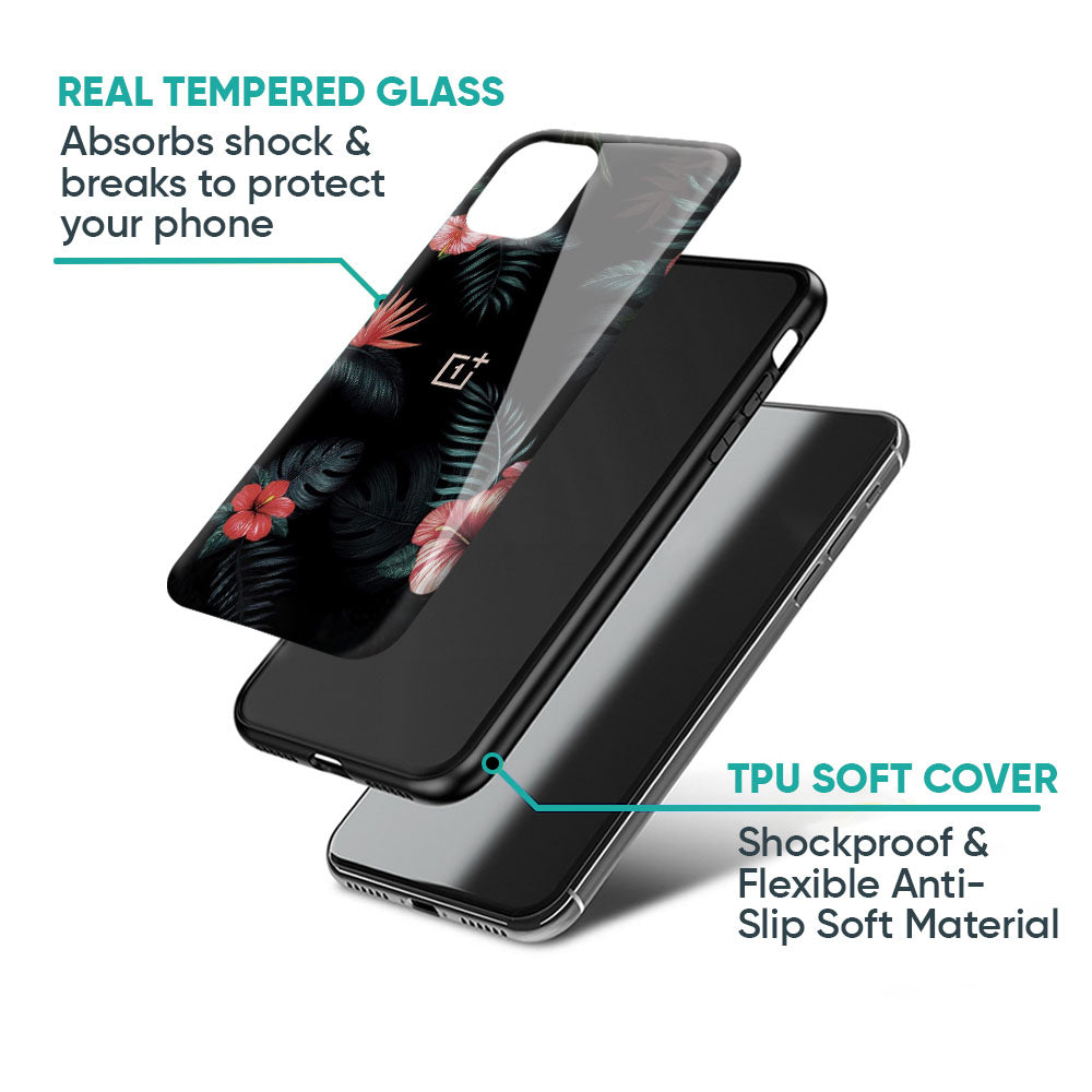 Tropical Art Flower Glass Case for OnePlus 15R 5G