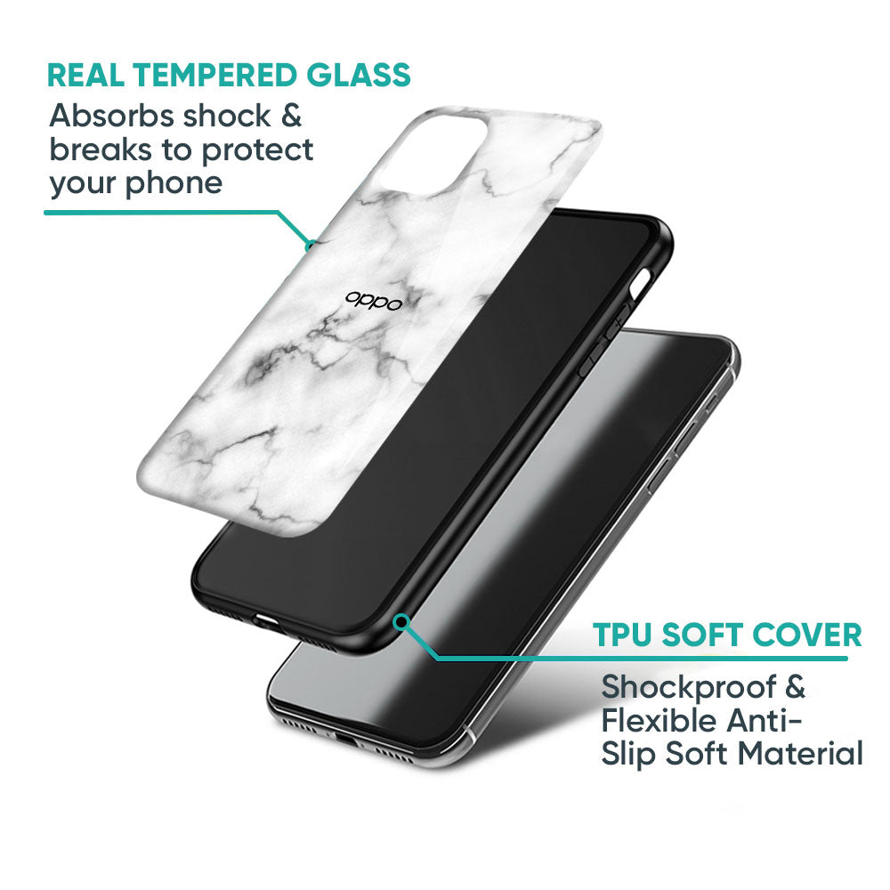Satin White Marble Glass Case for Oppo K13 Turbo Pro 5G