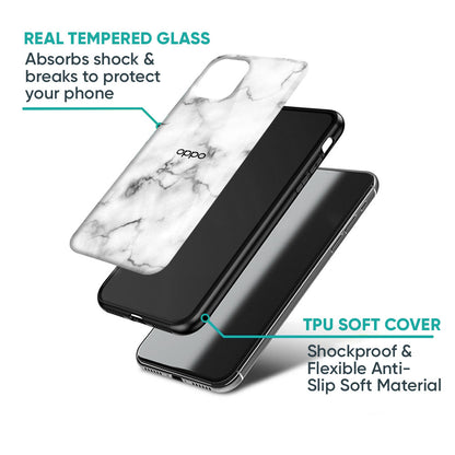 Satin White Marble Glass Case for Oppo K13 Turbo Pro 5G