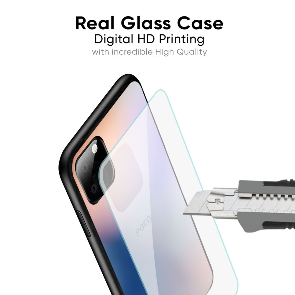 Blue Mauve Gradient Glass Case for Poco X6 5G