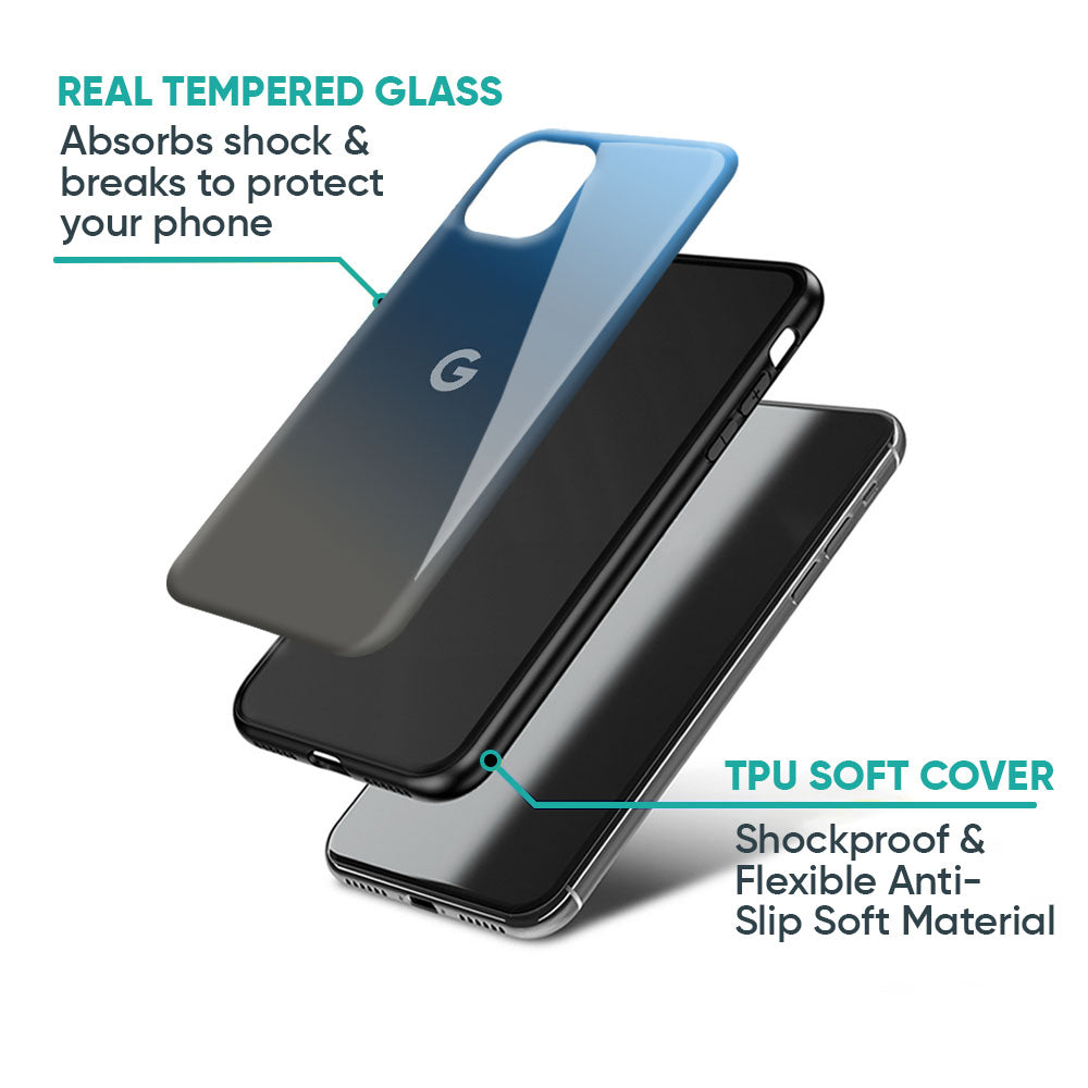 Blue Grey Ombre Glass Case for Google Pixel 10 5G