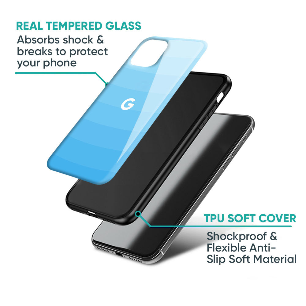 Wavy Blue Pattern Glass Case for Google Pixel 9A
