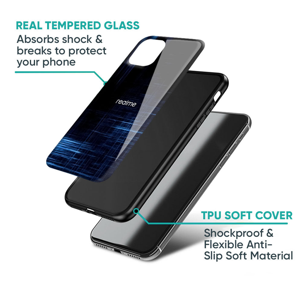 Blue Scratch Glass Case for Realme P4x 5G
