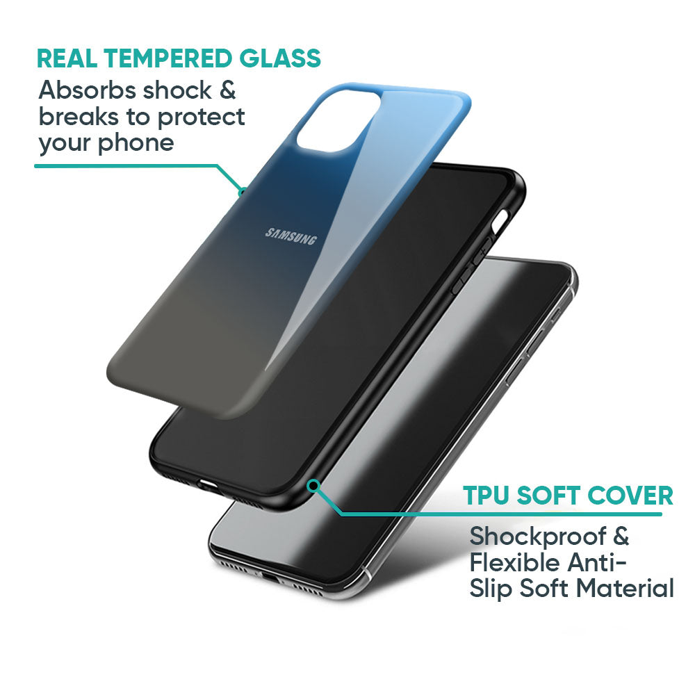 Blue Grey Ombre Glass Case for Samsung Galaxy A57 5G
