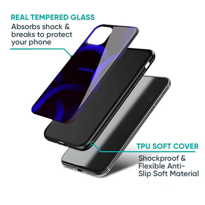 Blue Ring Light Glass Case for Samsung Galaxy M56 5G