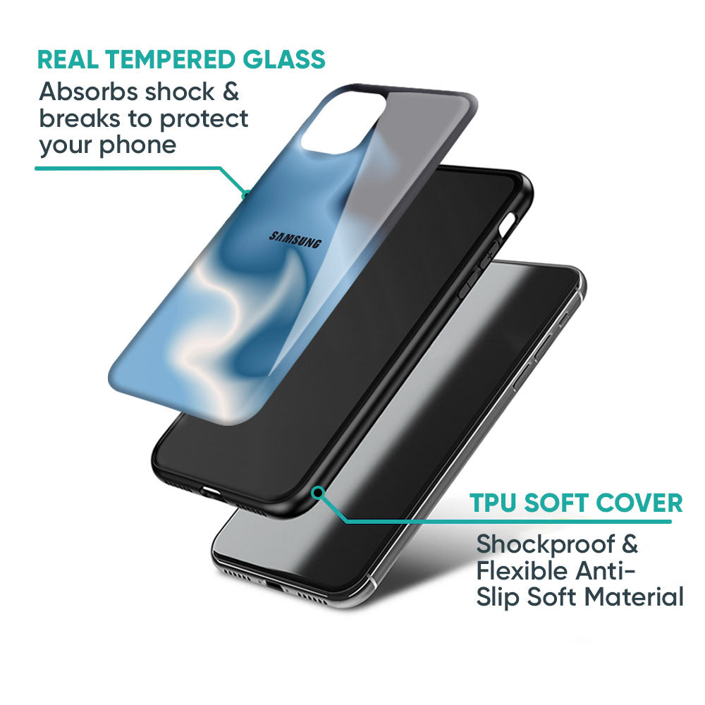 Blue Waves Glass Case for Samsung Galaxy M56 5G