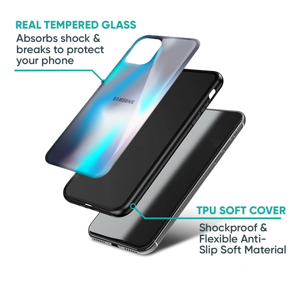 Blue Swan Shadow Glass Case for Samsung Galaxy M56 5G