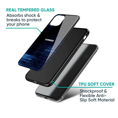 Blue Scratch Glass Case for Samsung Galaxy M56 5G