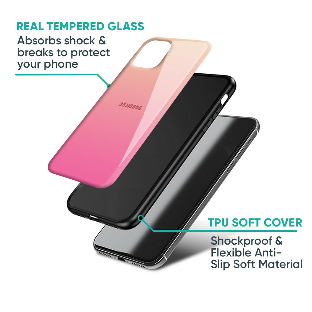 Pastel Pink Gradient Glass Case For Samsung Galaxy M56 5G