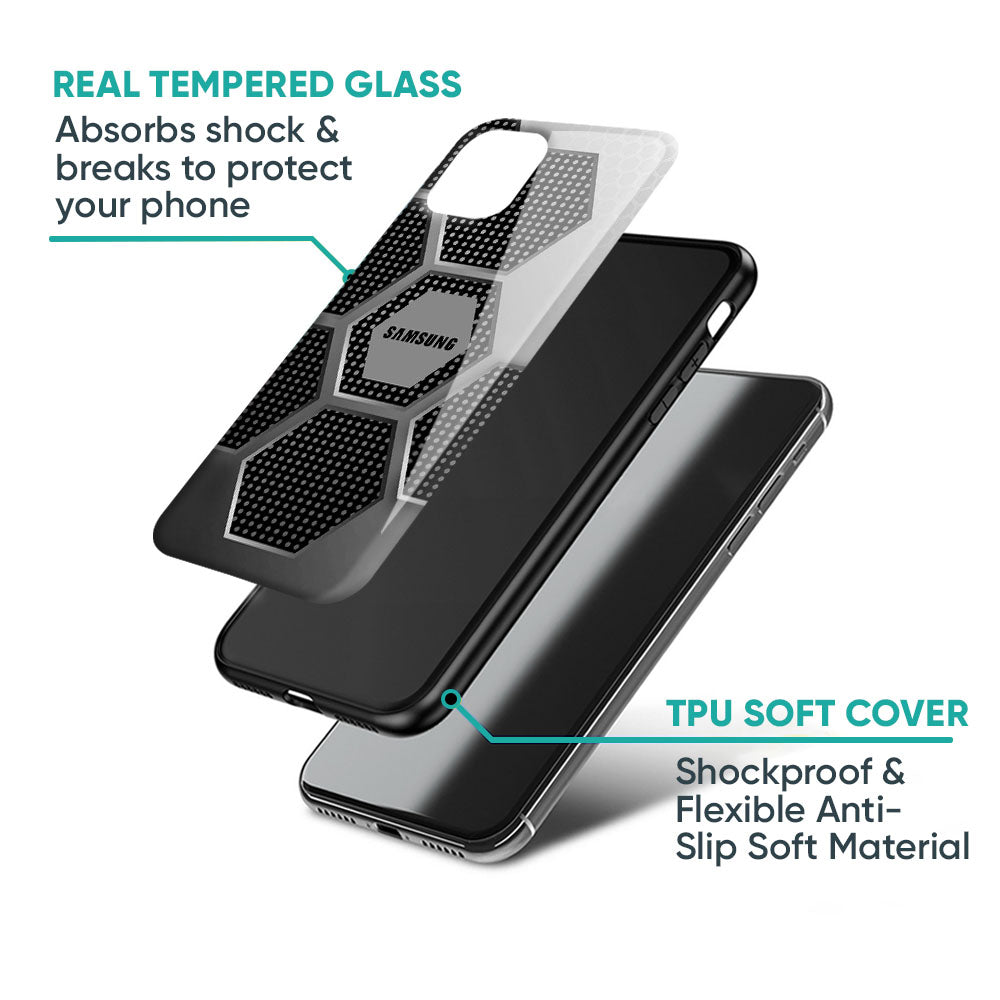Hexagon Style Glass Case For Samsung Galaxy M56 5G