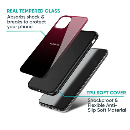 Wine Red Glass Case For Samsung Galaxy M56 5G