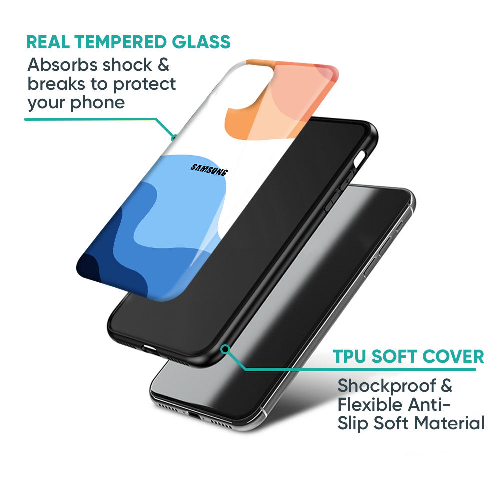 Wavy Color Pattern Glass Case for Samsung Galaxy M56 5G