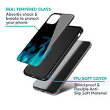 Teal Flames Glass Case for iQOO Neo 10 5G