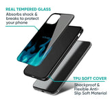 Teal Flames Glass Case for IQOO Z6 5G