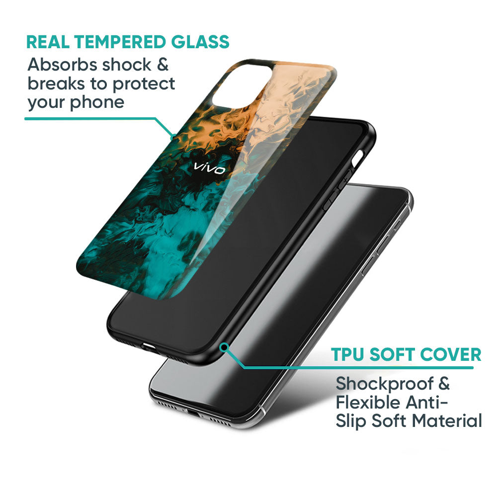Watercolor Wave Glass Case for IQOO Z10R 5G